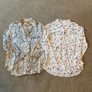 2 Equipment silk shirts